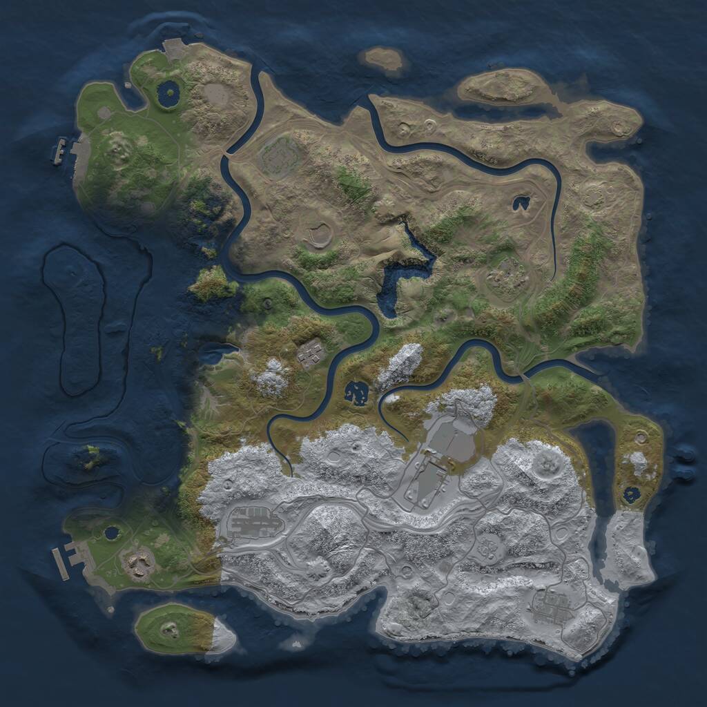 Rust Map: Procedural Map, Size: 4250, Seed: 894724393, 15 Monuments