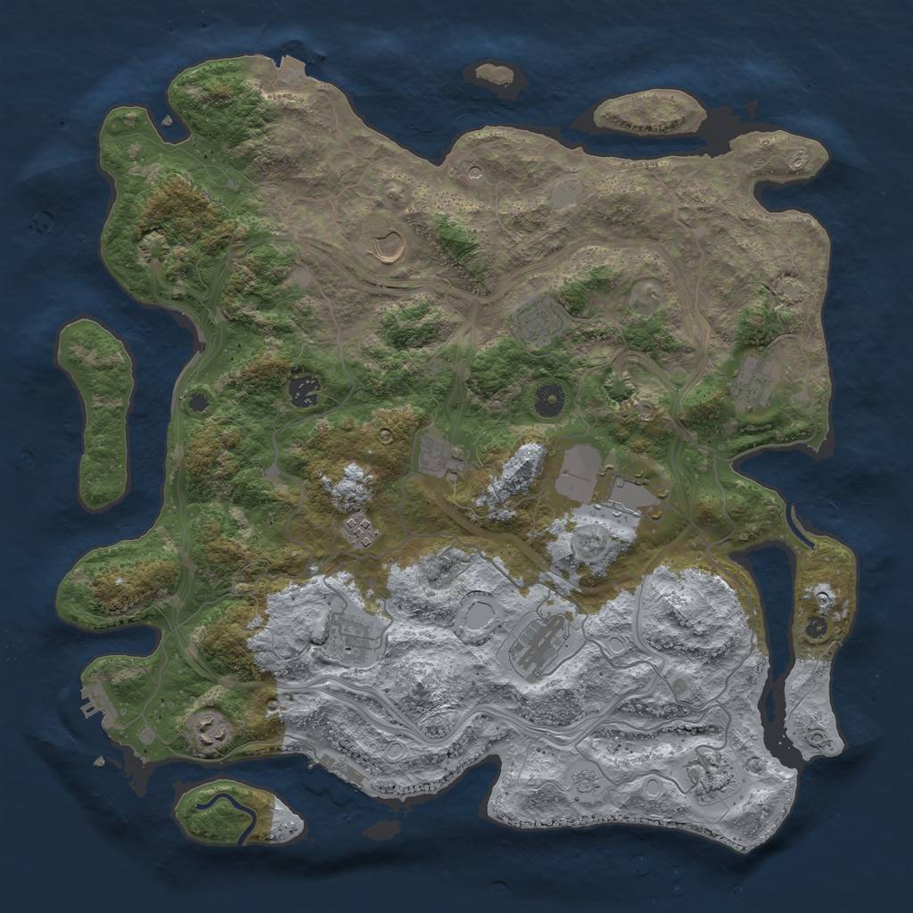 Rust Map: Procedural Map, Size: 4250, Seed: 894724393, 19 Monuments
