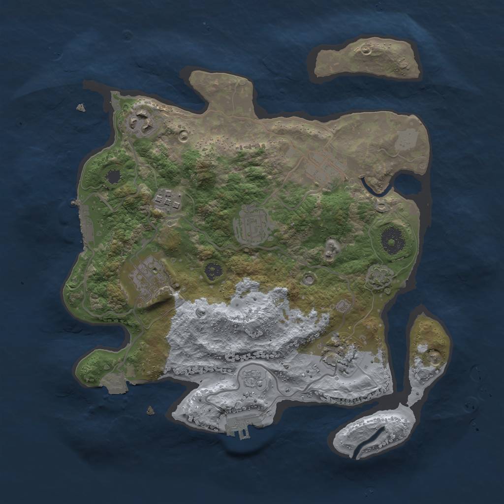 Rust Map: Procedural Map, Size: 3000, Seed: 30420, 13 Monuments