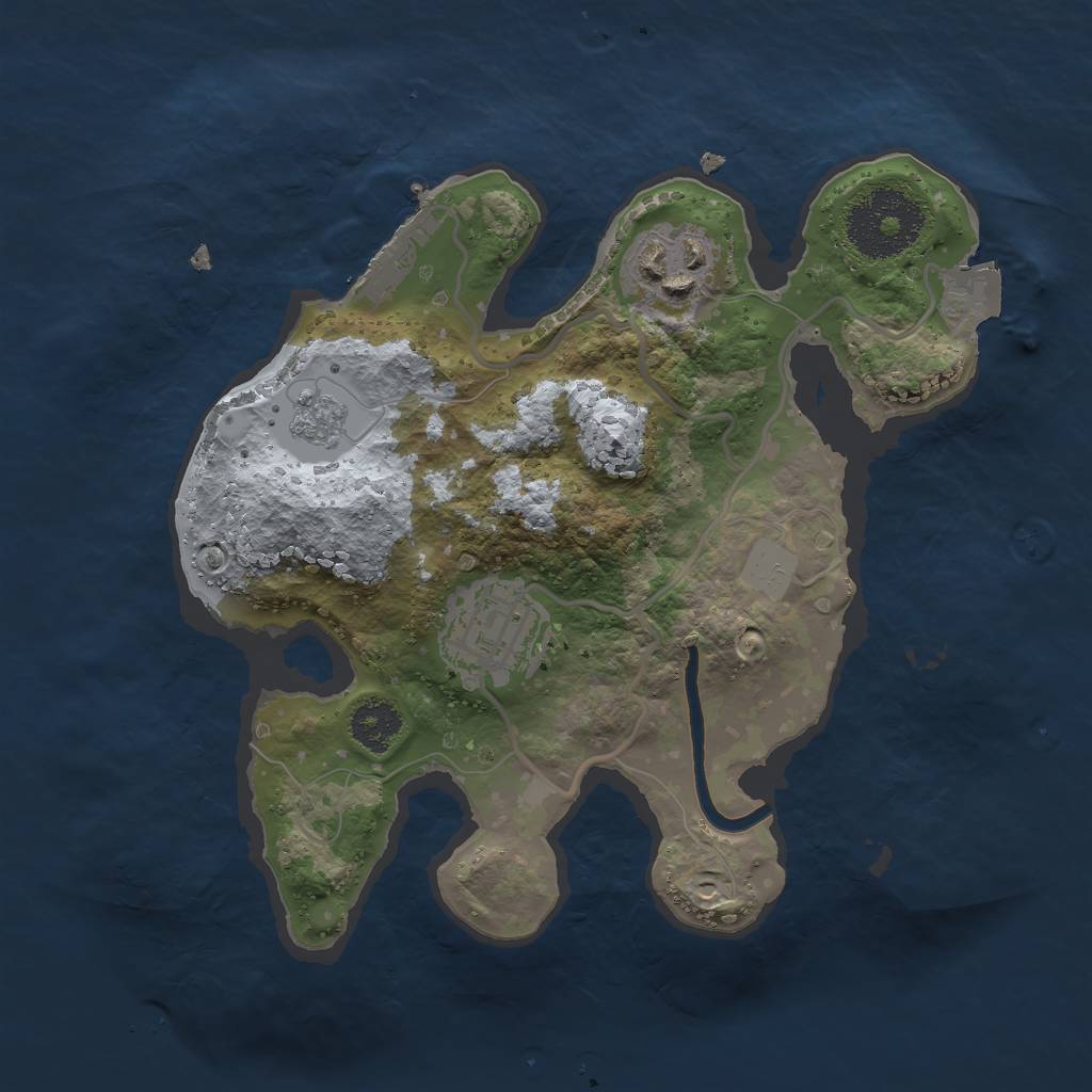 Rust Map: Procedural Map, Size: 2300, Seed: 3486489, 7 Monuments