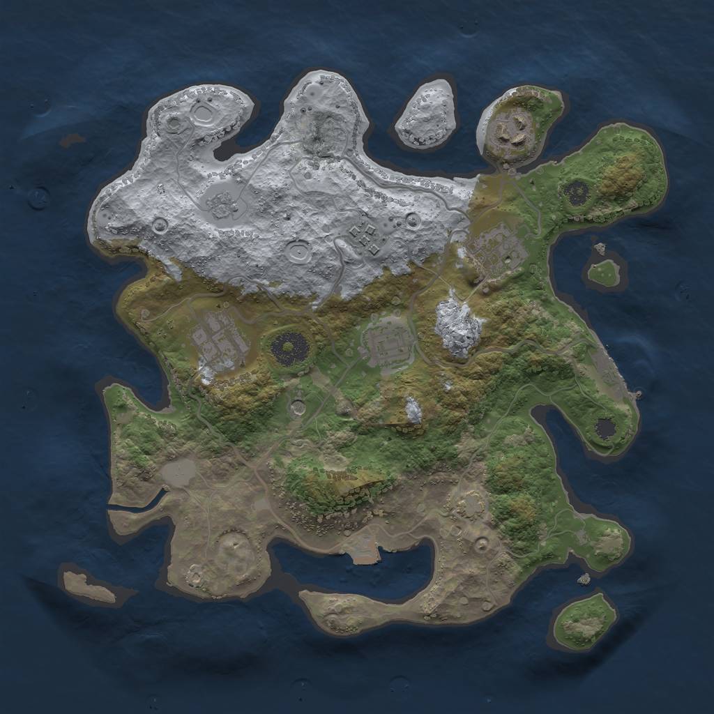 Rust Map: Procedural Map, Size: 3000, Seed: 685, 12 Monuments
