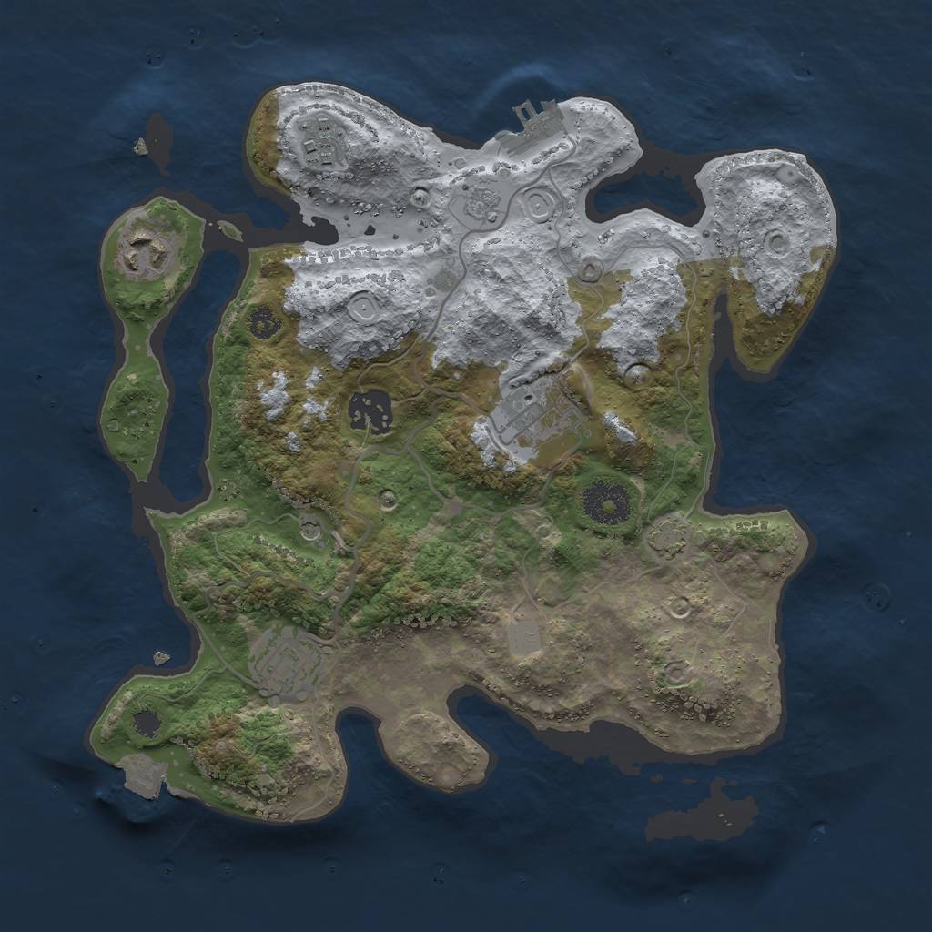 Rust Map: Procedural Map, Size: 3000, Seed: 25903, 12 Monuments