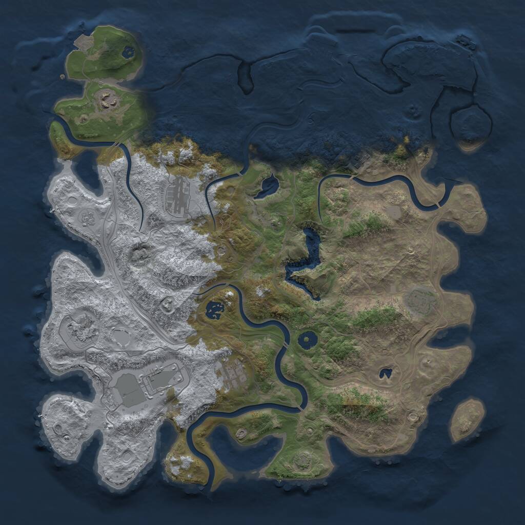 Rust Map: Procedural Map, Size: 4250, Seed: 840673140, 14 Monuments