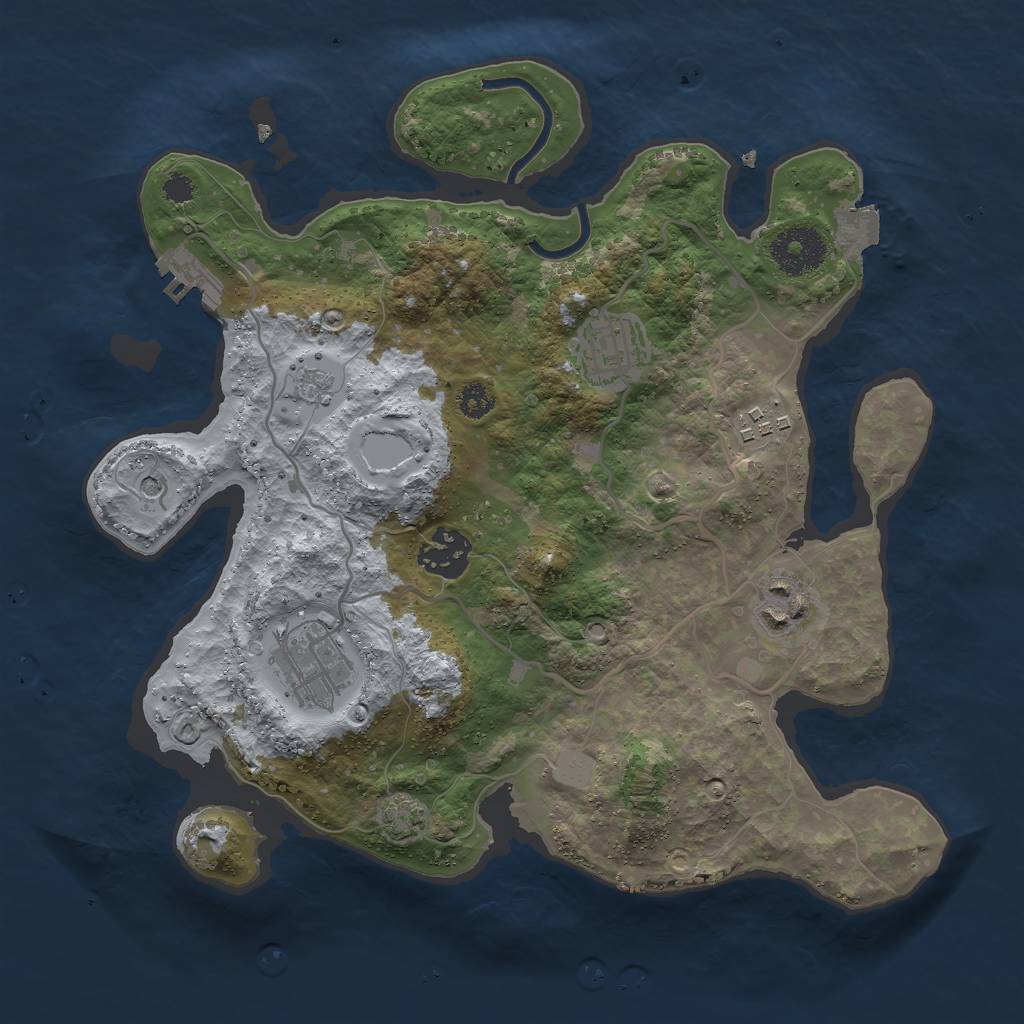 Rust Map: Procedural Map, Size: 3000, Seed: 11223344, 12 Monuments