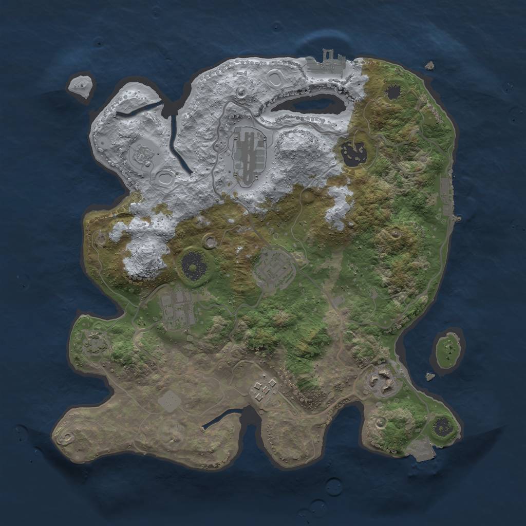 Rust Map: Procedural Map, Size: 3000, Seed: 21854, 13 Monuments