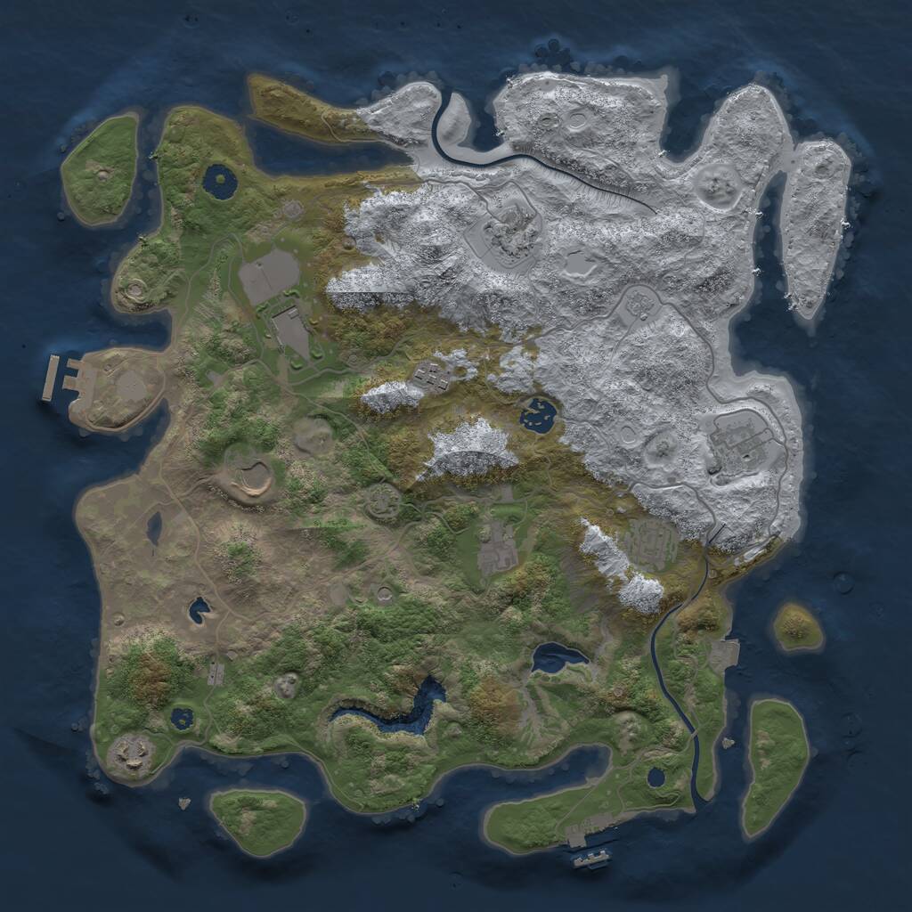 Rust Map: Procedural Map, Size: 4000, Seed: 719287518, 15 Monuments