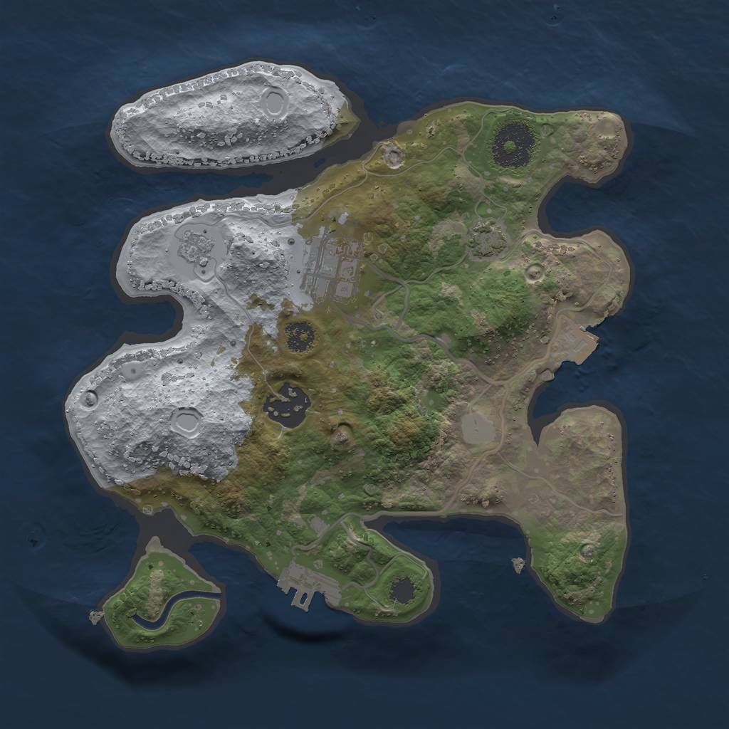 Rust Map: Procedural Map, Size: 2500, Seed: 407171658, 8 Monuments