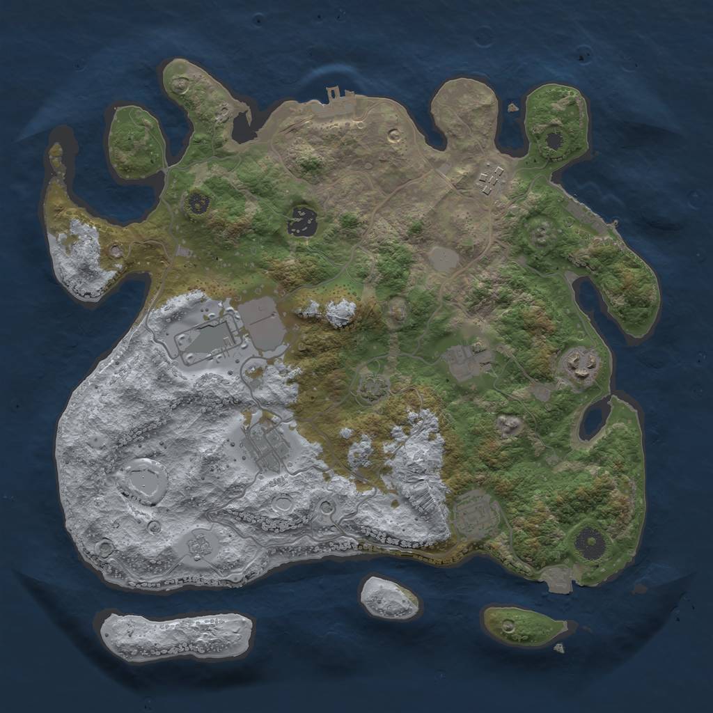 Rust Map: Procedural Map, Size: 3500, Seed: 67369, 15 Monuments