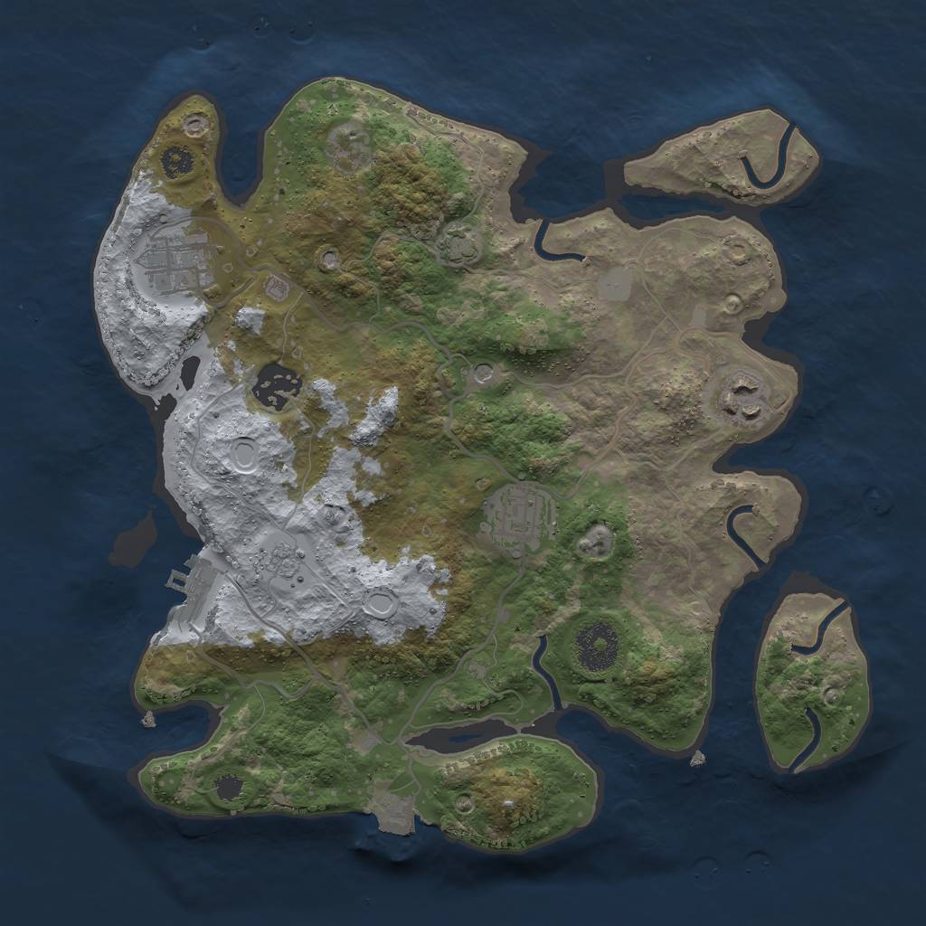 Rust Map: Procedural Map, Size: 3000, Seed: 13363, 11 Monuments