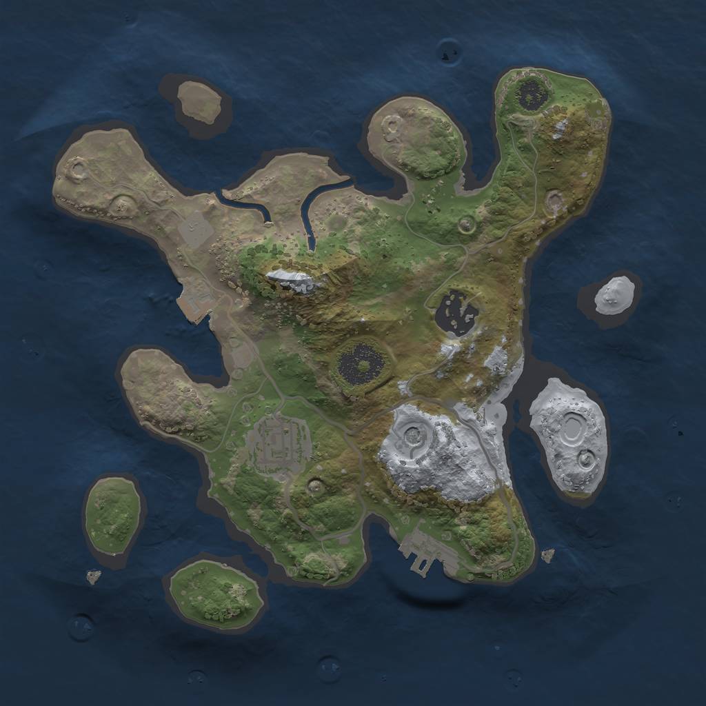 Rust Map: Procedural Map, Size: 2500, Seed: 124586, 7 Monuments