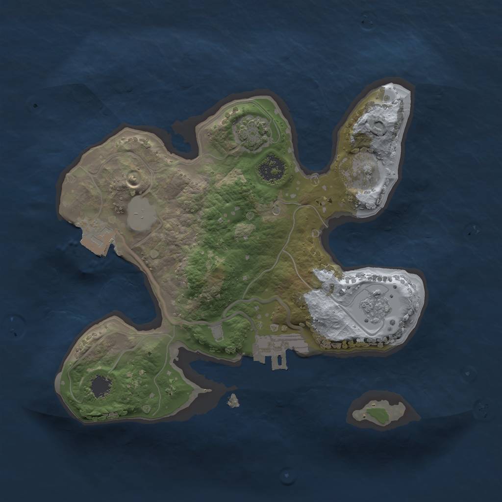 Rust Map: Procedural Map, Size: 2000, Seed: 1308460196, 6 Monuments