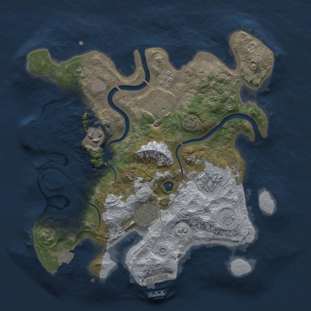 Rust Map: Procedural Map, Size: 3000, Seed: 13042, 11 Monuments