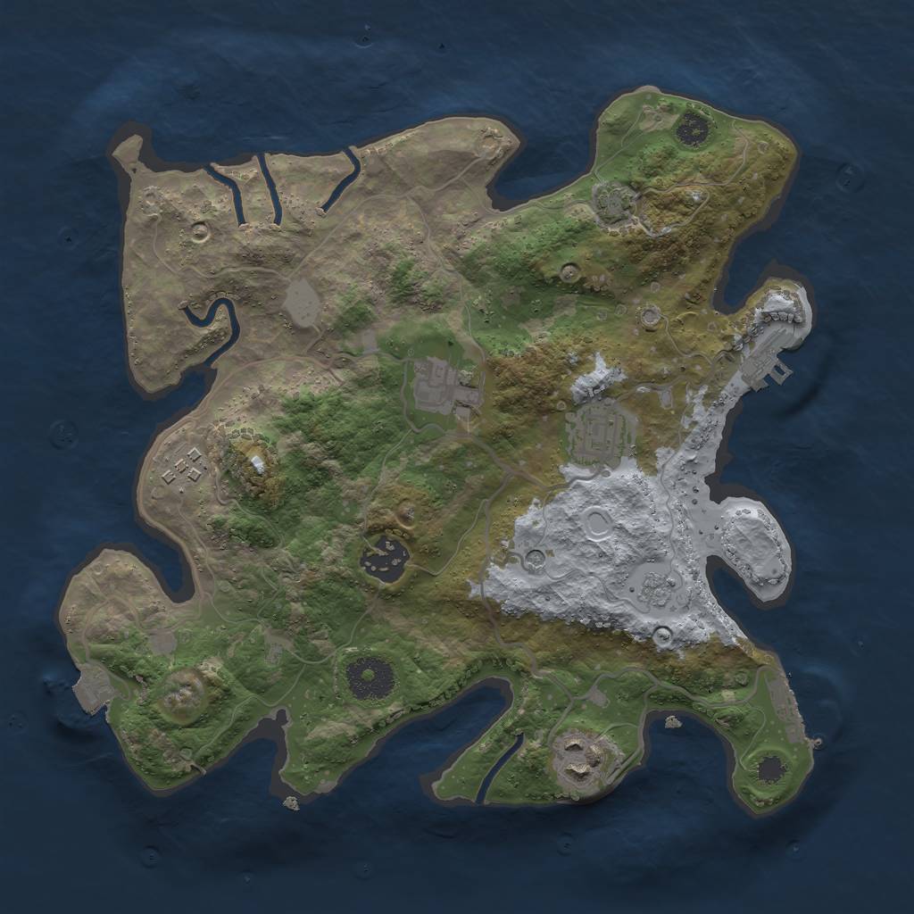 Rust Map: Procedural Map, Size: 3000, Seed: 279195692, 13 Monuments