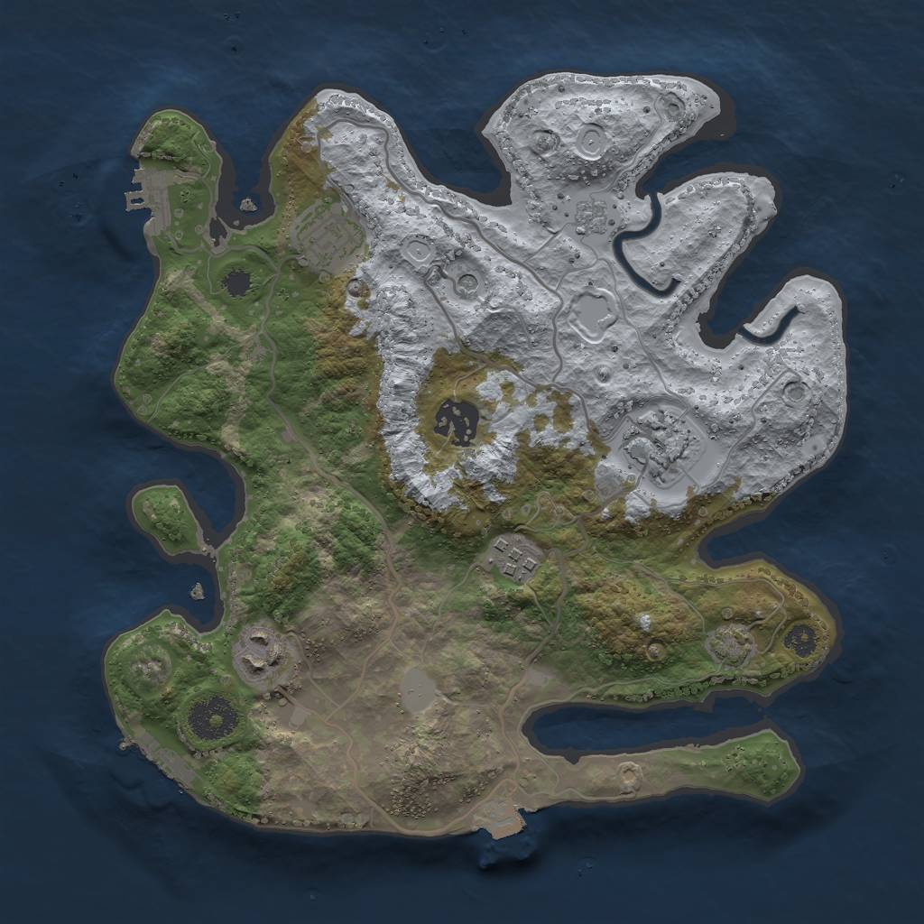Rust Map: Procedural Map, Size: 3000, Seed: 24141, 13 Monuments