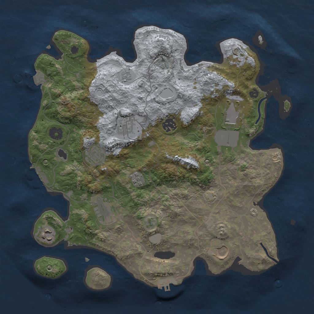 Rust Map: Procedural Map, Size: 3500, Seed: 202967885, 15 Monuments