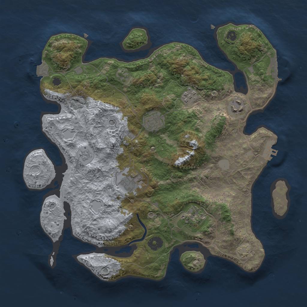 Rust Map: Procedural Map, Size: 3250, Seed: 303210, 13 Monuments