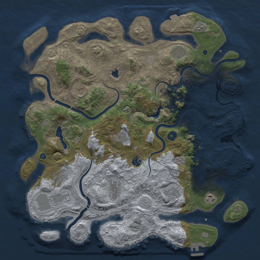 Rust Map: Procedural Map, Size: 4250, Seed: 1910078095, 16 Monuments