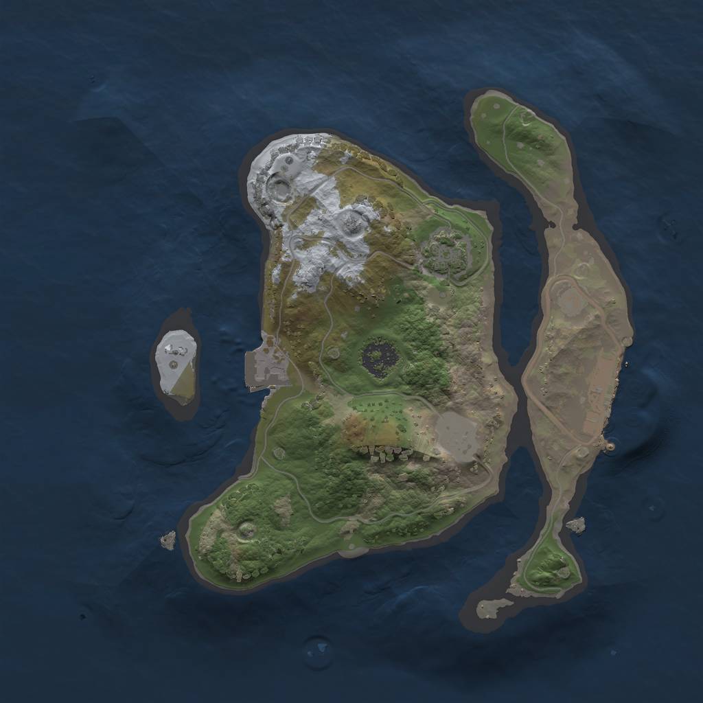 Rust Map: Procedural Map, Size: 2000, Seed: 10299, 5 Monuments