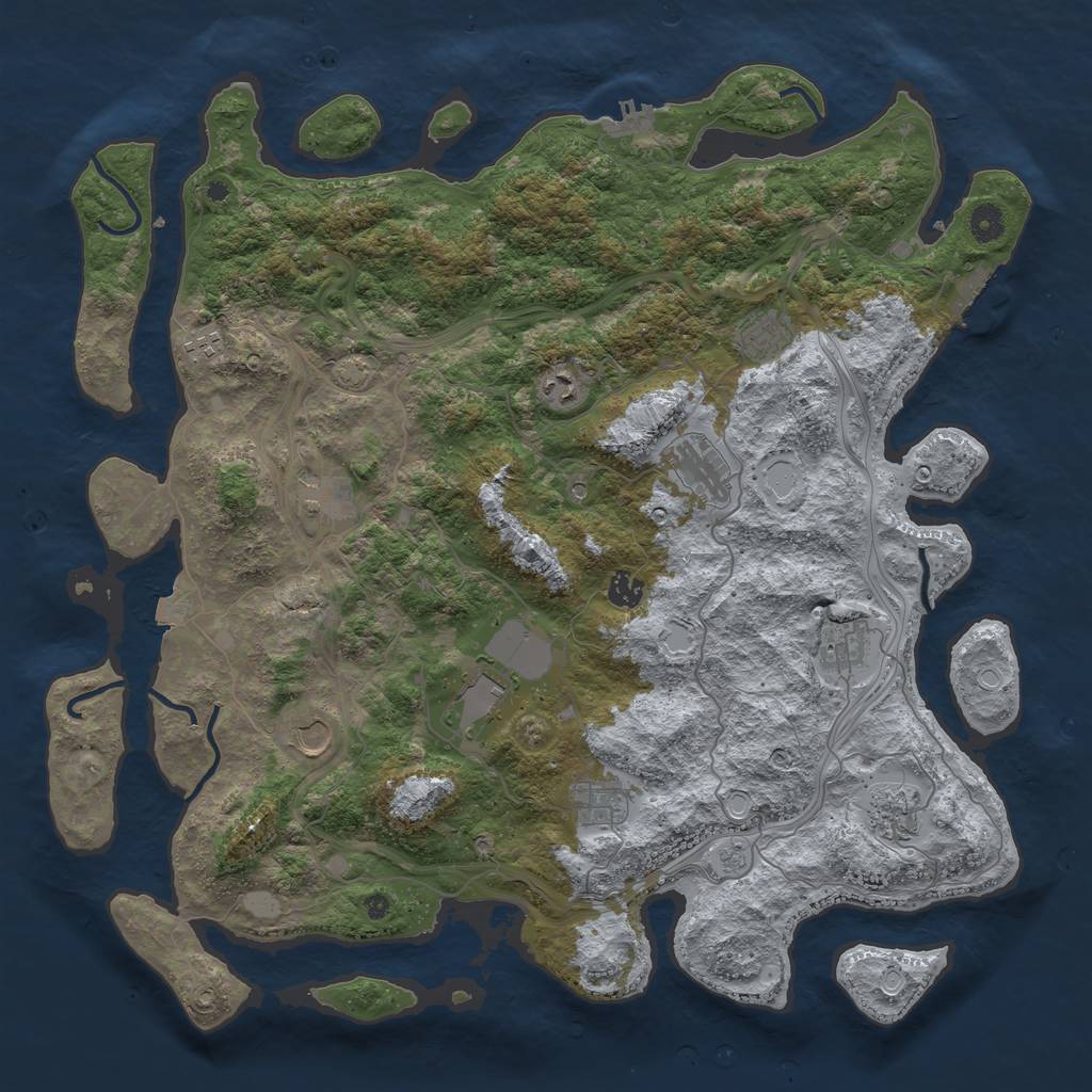Rust Map: Procedural Map, Size: 4500, Seed: 54978, 19 Monuments
