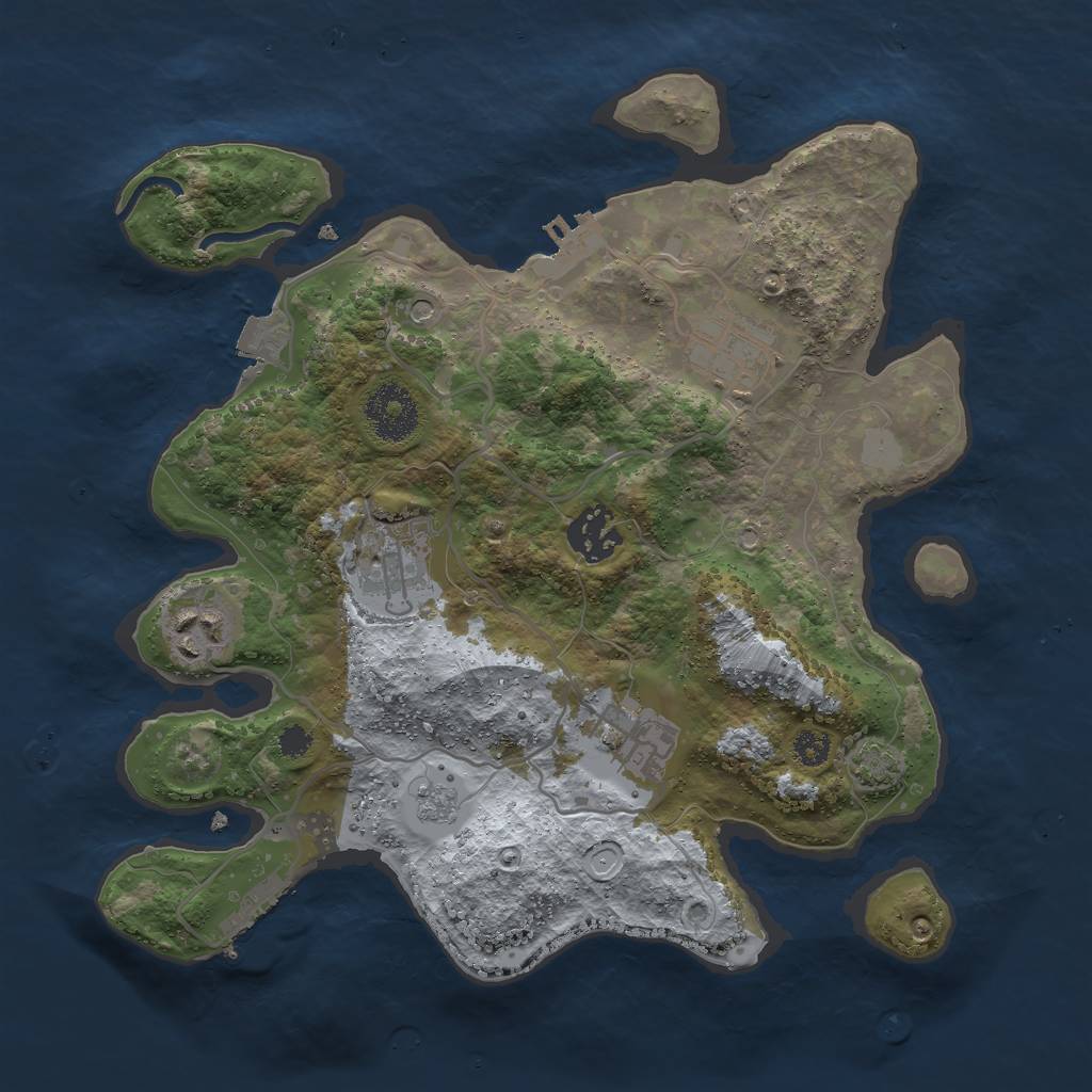 Rust Map: Procedural Map, Size: 3000, Seed: 485624836, 13 Monuments