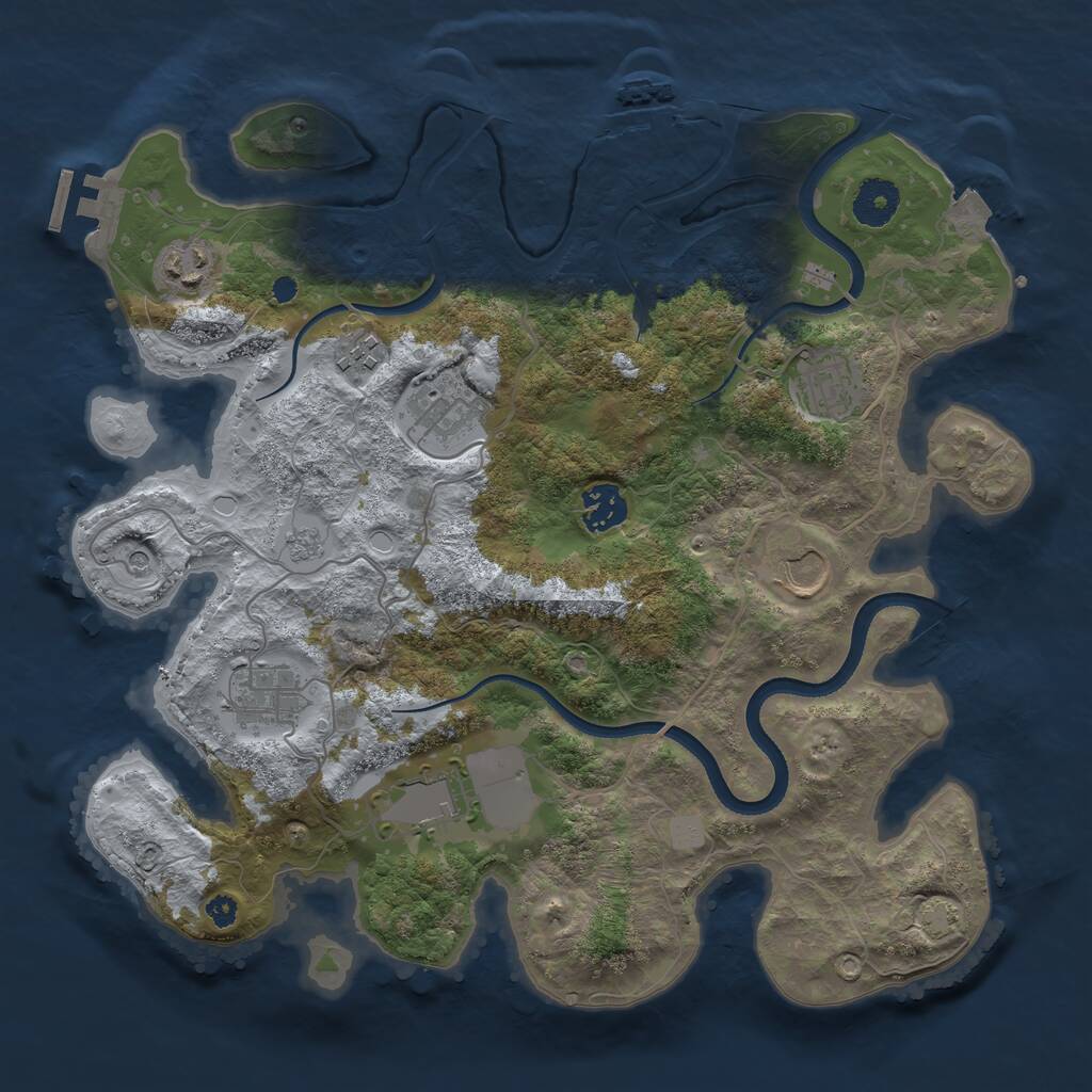 Rust Map: Procedural Map, Size: 3500, Seed: 230768838, 14 Monuments