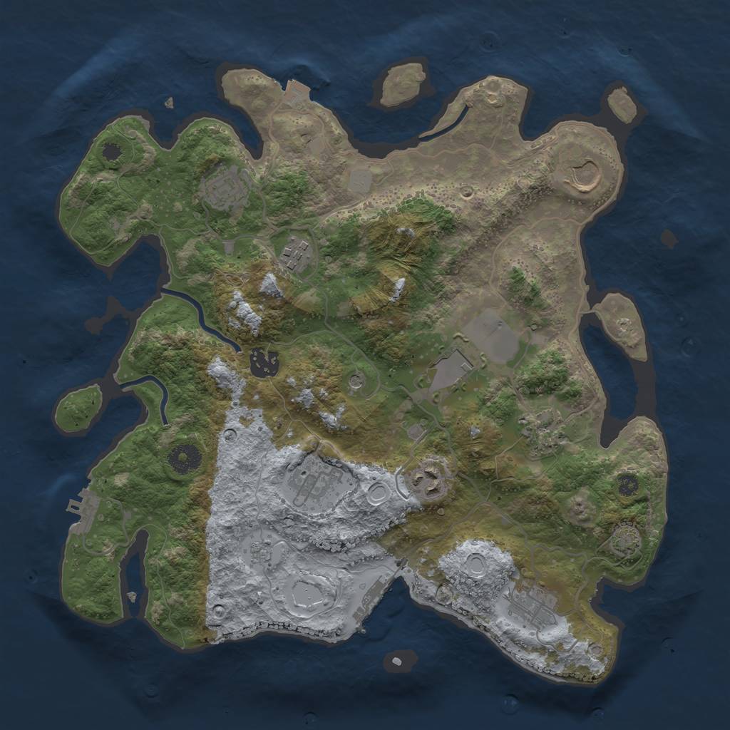 Rust Map: Procedural Map, Size: 3500, Seed: 56465456, 17 Monuments