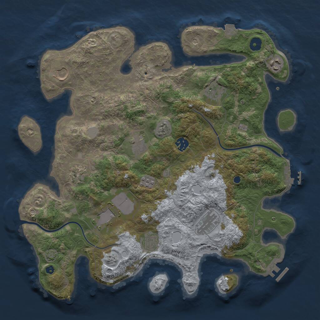 Rust Map: Procedural Map, Size: 3750, Seed: 62265877, 15 Monuments