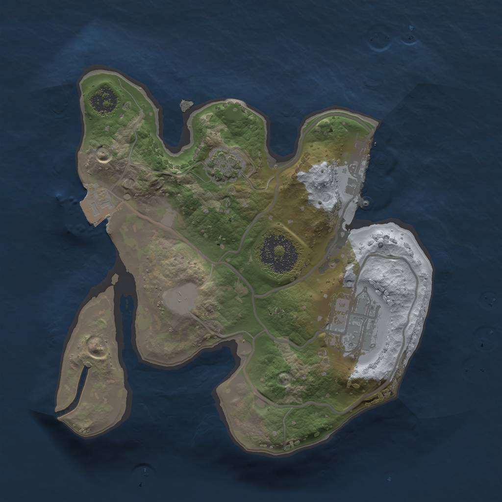 Rust Map: Procedural Map, Size: 2000, Seed: 246535844, 6 Monuments