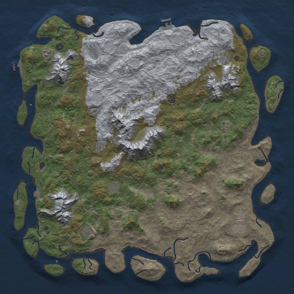 Rust Map: Procedural Map, Size: 6000, Seed: 127561, 17 Monuments