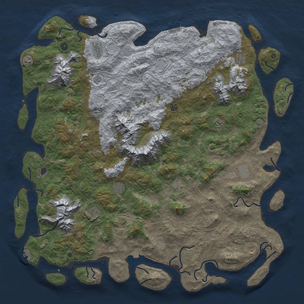 Rust Map: Procedural Map, Size: 6000, Seed: 127561, 19 Monuments