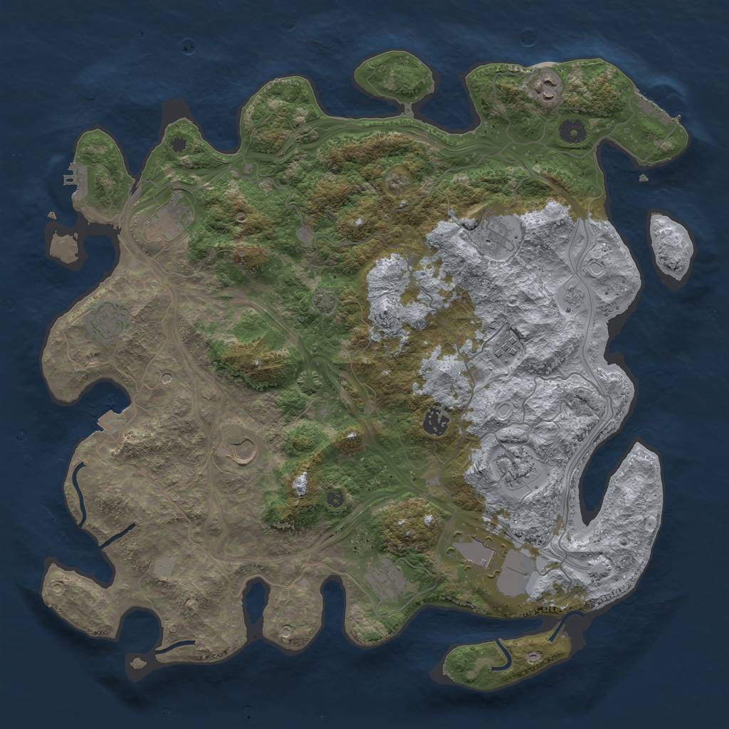 Rust Map: Procedural Map, Size: 4250, Seed: 66668, 18 Monuments