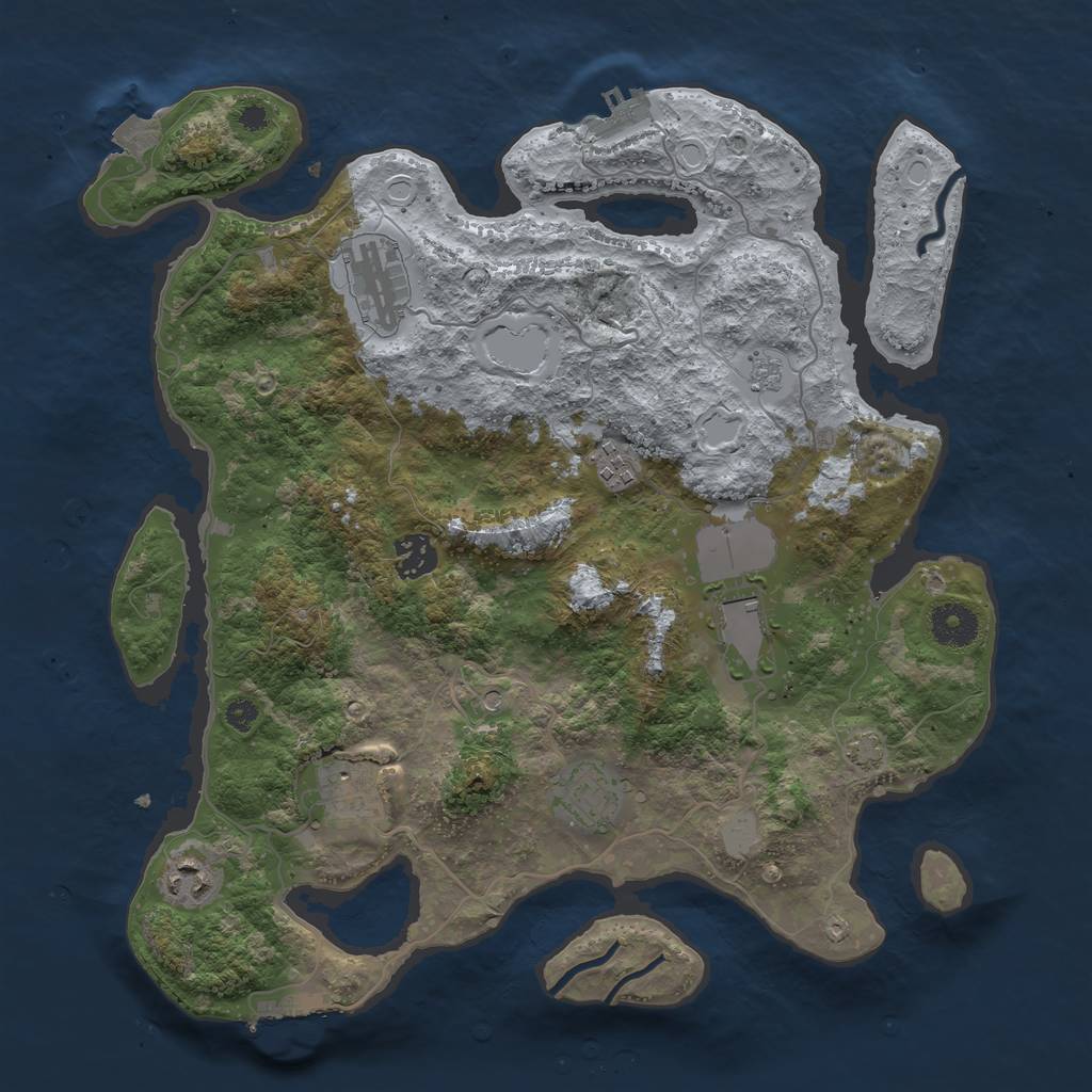 Rust Map: Procedural Map, Size: 3600, Seed: 839630860, 15 Monuments