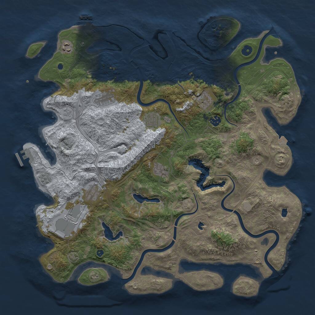 Rust Map: Procedural Map, Size: 4500, Seed: 1623295750, 15 Monuments