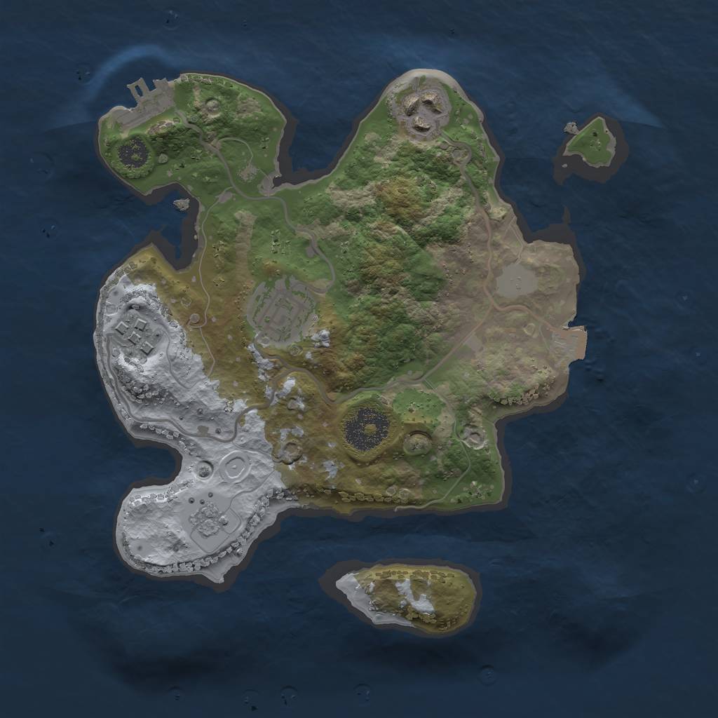 Rust Map: Procedural Map, Size: 2500, Seed: 194588614, 8 Monuments