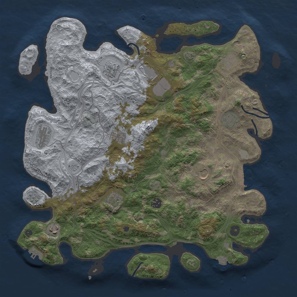 Rust Map: Procedural Map, Size: 4250, Seed: 847016548, 19 Monuments