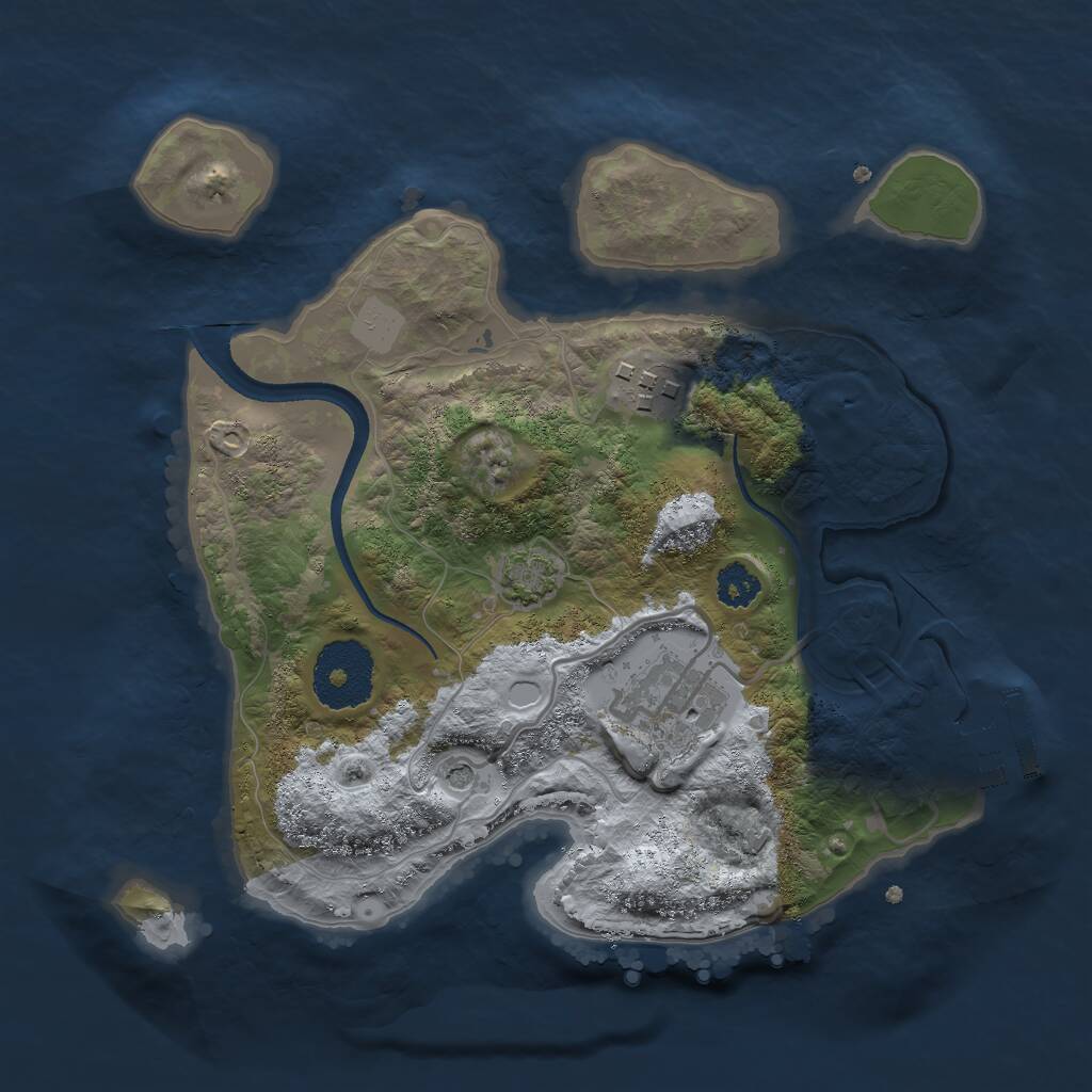 Rust Map: Procedural Map, Size: 2500, Seed: 1029367135, 6 Monuments