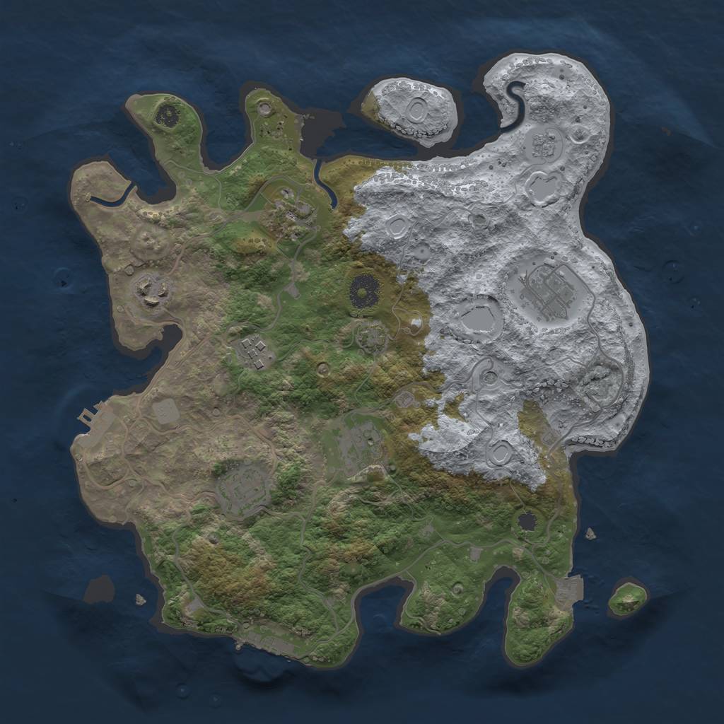 Rust Map: Procedural Map, Size: 3300, Seed: 1601163053, 14 Monuments