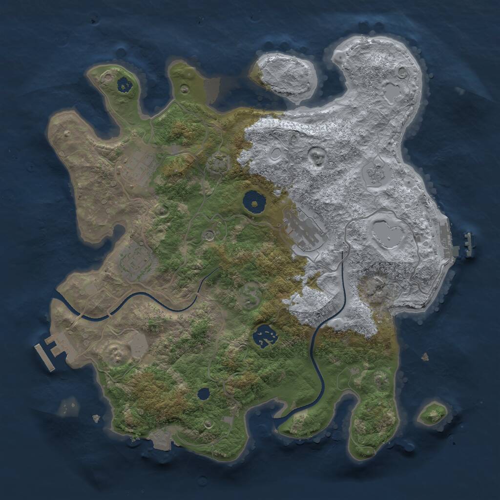 Rust Map: Procedural Map, Size: 3300, Seed: 1601163053, 10 Monuments