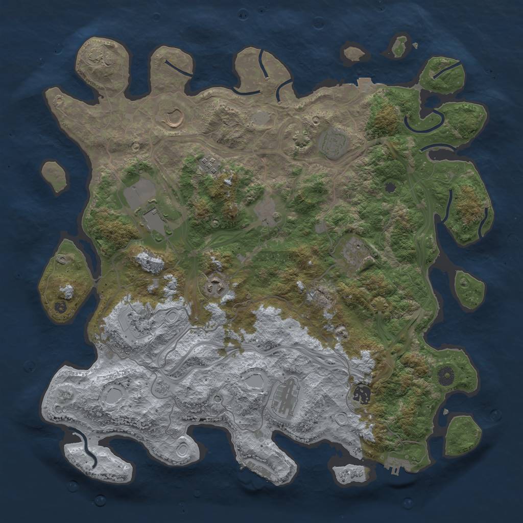 Rust Map: Procedural Map, Size: 4300, Seed: 1006952141, 18 Monuments