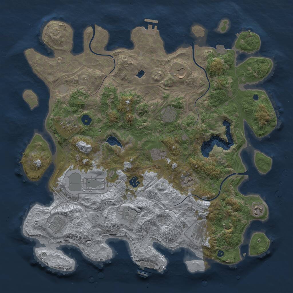 Rust Map: Procedural Map, Size: 4300, Seed: 1006952141, 16 Monuments