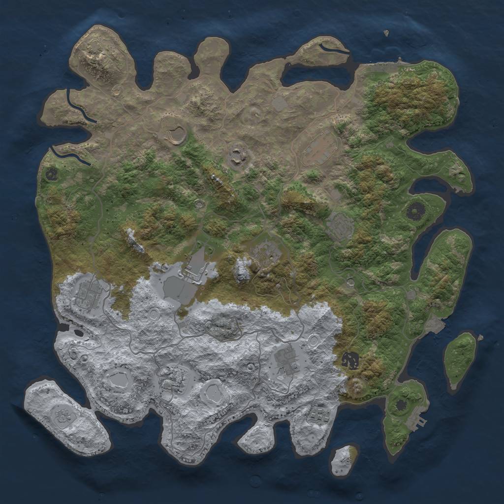 Rust Map: Procedural Map, Size: 4100, Seed: 13827, 19 Monuments