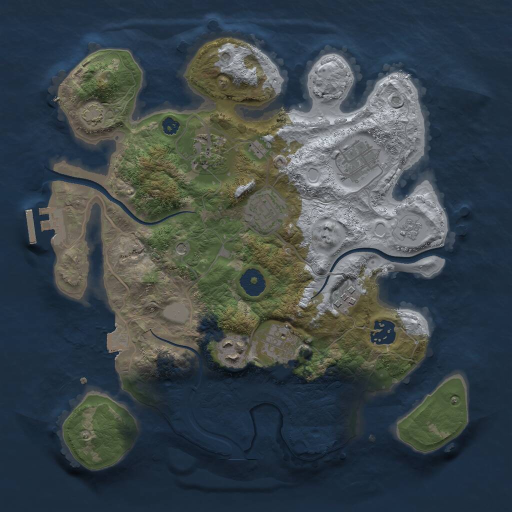 Rust Map: Procedural Map, Size: 3000, Seed: 18688, 12 Monuments