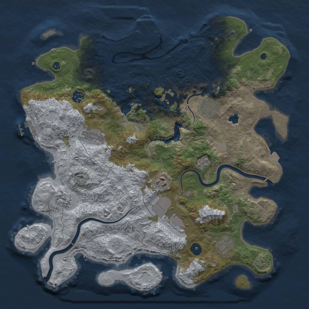 Rust Map: Procedural Map, Size: 4000, Seed: 1578725262, 15 Monuments