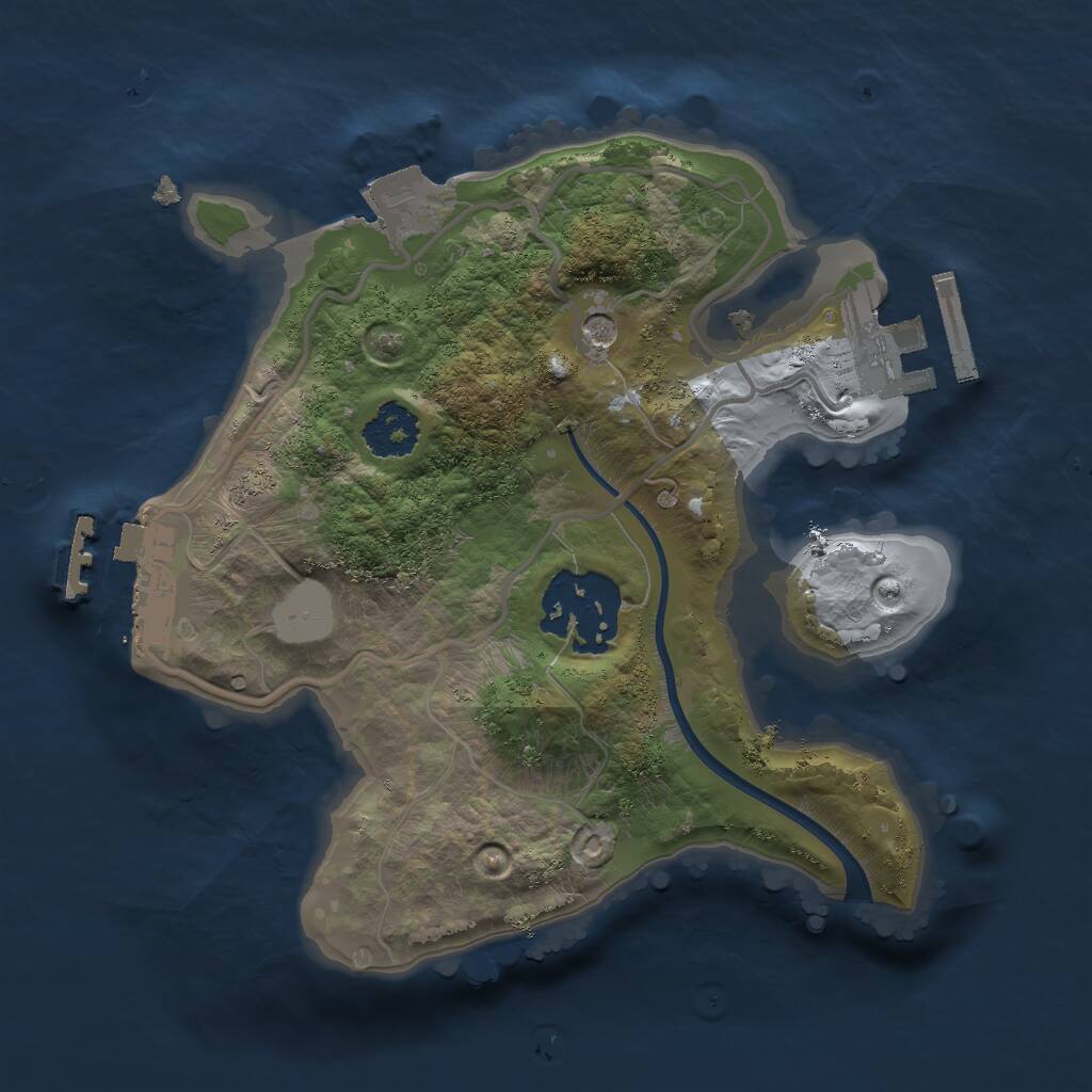 Rust Map: Procedural Map, Size: 2000, Seed: 3456456, 5 Monuments