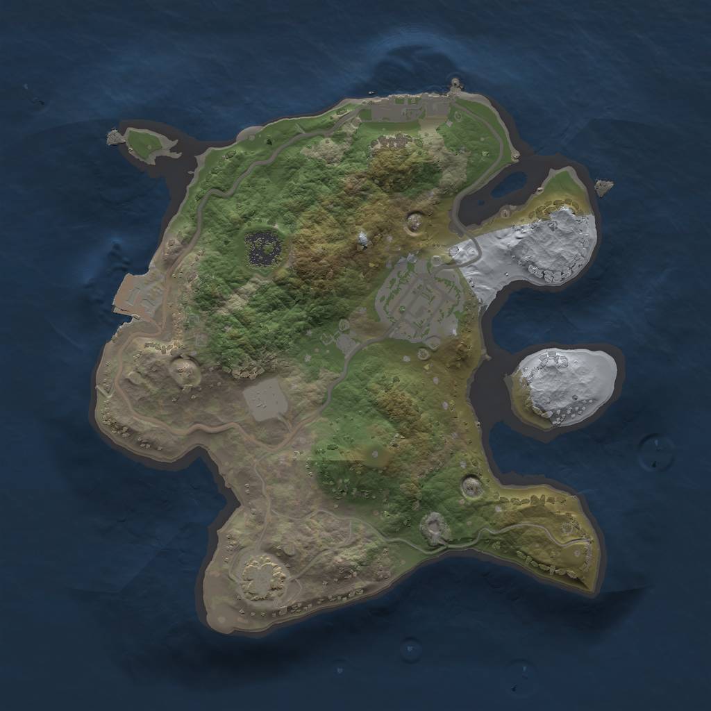 Rust Map: Procedural Map, Size: 2000, Seed: 3456456, 6 Monuments