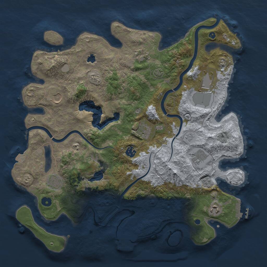 Rust Map: Procedural Map, Size: 4000, Seed: 13375, 15 Monuments