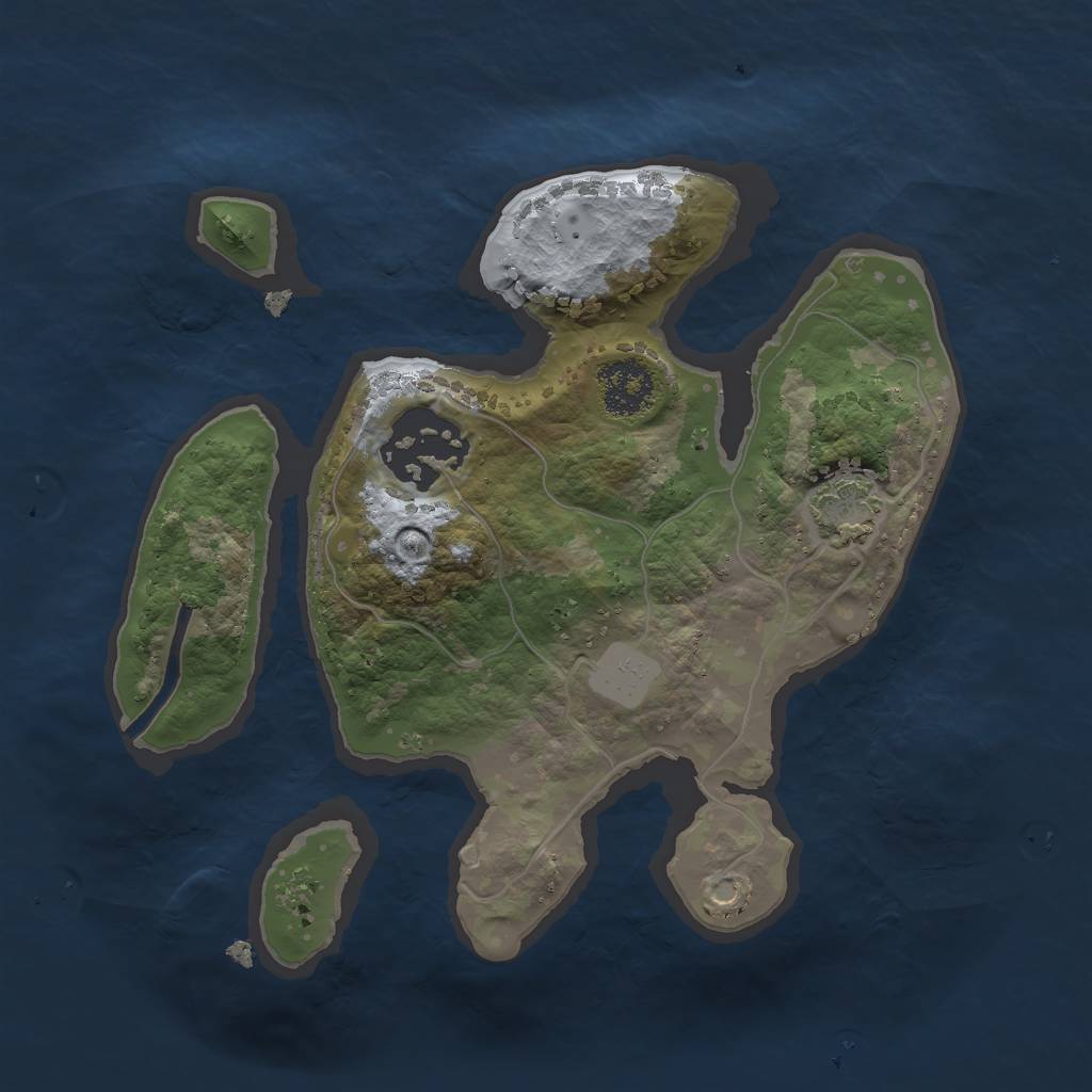 Rust Map: Procedural Map, Size: 2000, Seed: 68681, 5 Monuments