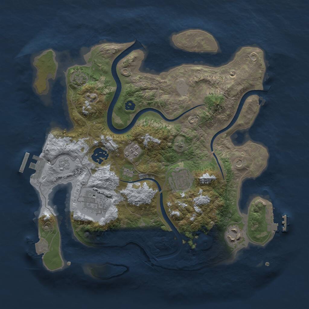 Rust Map: Procedural Map, Size: 3000, Seed: 18099, 11 Monuments
