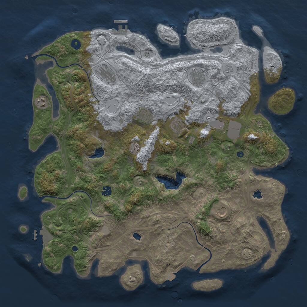 Rust Map: Procedural Map, Size: 4500, Seed: 6891, 15 Monuments