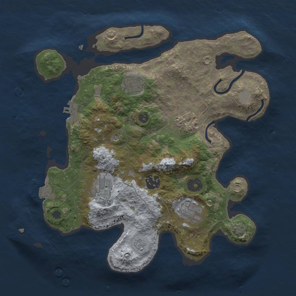Rust Map: Procedural Map, Size: 3000, Seed: 967115324, 12 Monuments